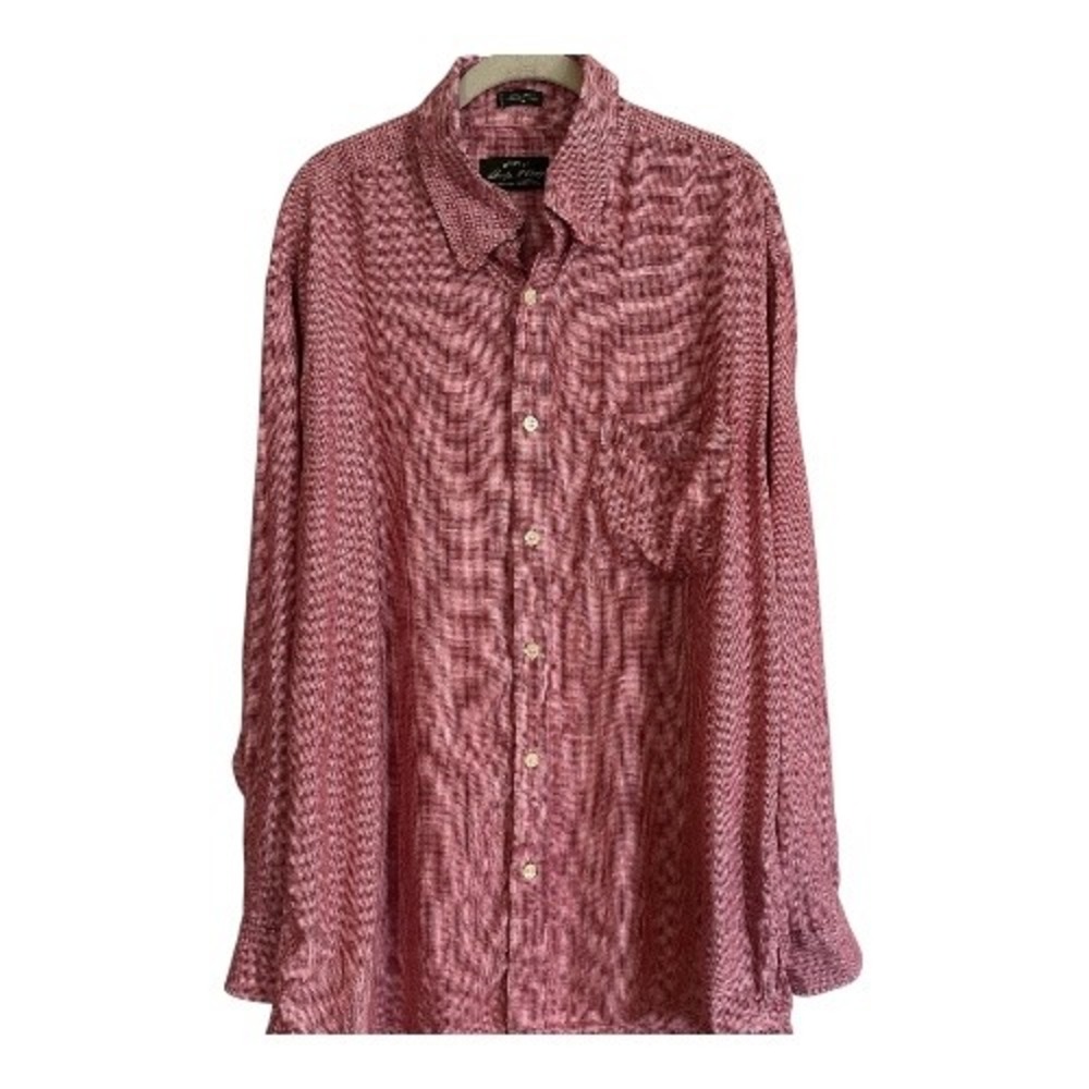 Orvis‎ Charles F Orvis Signature Collection XL Red Check Linen Button Down Shirt